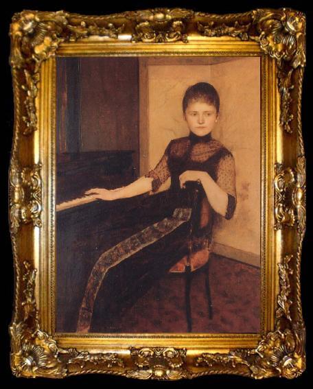 framed  Fernand Khnopff Portrait of Maria van Rijckevorsel-Dommer van Poldersveldt, ta009-2